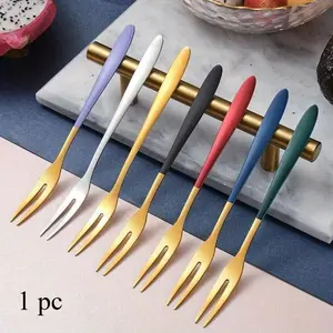 Stainless Steel Fruit Fork Dessert Cake Forks Salad Fork For Party Kitchen Tableware
