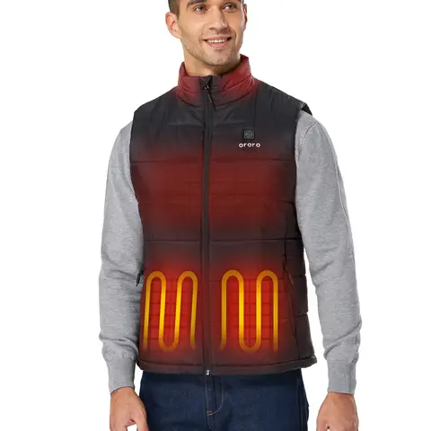 ORORO Men's Classic Heated Vest with Battery Pack - Lightweight Insulated Puffer Vest, Water and Wind Resistant, Menswear Outdoor Underwear