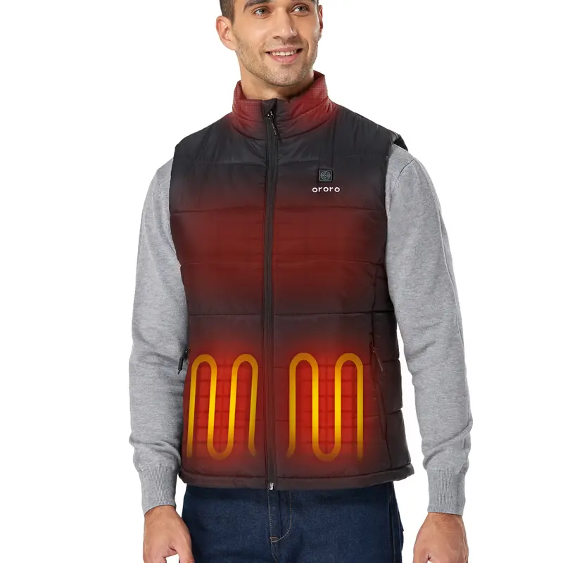 ORORO Men's Classic Heated Vest with Battery Pack - Lightweight Insulated Puffer Vest, Water and Wind Resistant, Menswear Outdoor Underwear