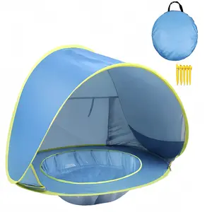 Summer Baby Beach Tent with Shade Pool, Easy Setup UV Protection Shelter, Lightweight and Compact Portable Tent for Toddlers, Great for Beach, Park and Camping