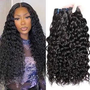 SIFULAN Water Wave Human Hair Bundles 12A Grade 100% Unprocessed Virgin Hair 12-32 inch Brazilian Hair 3 Pieces Natural Black Color Extensions