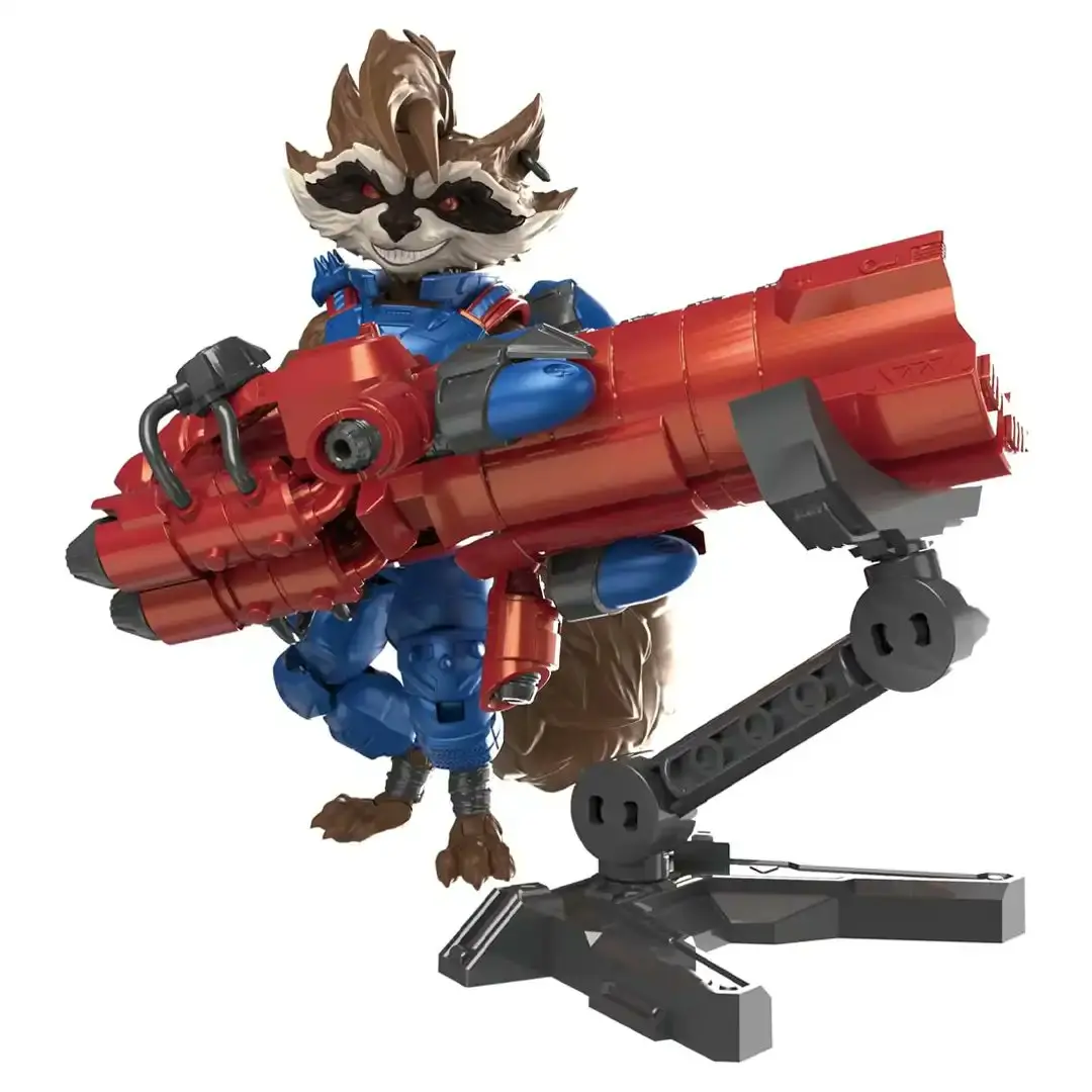 Blokees Marvel Rivals Rocket Raccoon Buildable Model Block Set - Collectibles, Brick Building, Character, Block Set Figures with Articulated Joints for Collectors & Builders, Collectibles Figures
