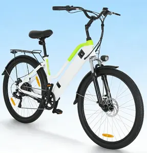 ZNH-04 Step-Through Electric Bike: 350W Commuter E- with Shimano 7-Speed, Dual Suspension & Rear Rack big wheel Mountain Bike