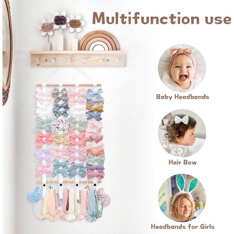 Hair Bow Holder Organizer for Girls,Hair Clips Headband Organizer Storage Wall Hanging  Decor for Girls Room