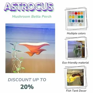 Aesthetic Floating Mushroom Ornament  Unique Betta Resting Platform | Fish-Safe Fairy Garden Decor | Creative Gift for Apartment Aquariums