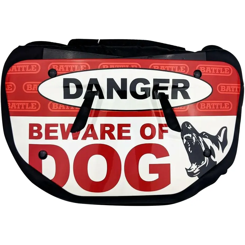Battle Sports Beware Of Dog Curved Shape High-Impact Foam Protective Football Back Plate - Red/White, American Football Equipment, Top-Rated Gear Selection
