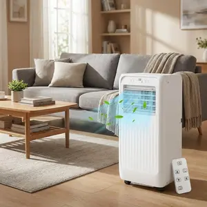 Portable Ac, 8000 Btu Portable Air Conditioners with LED Display, Remote Control, 24 Hour Timer, Cool, Fan, Dehumidify Modes 3 In 1 Portable Ac Units for Rooms for 350 Sq.Ft, White