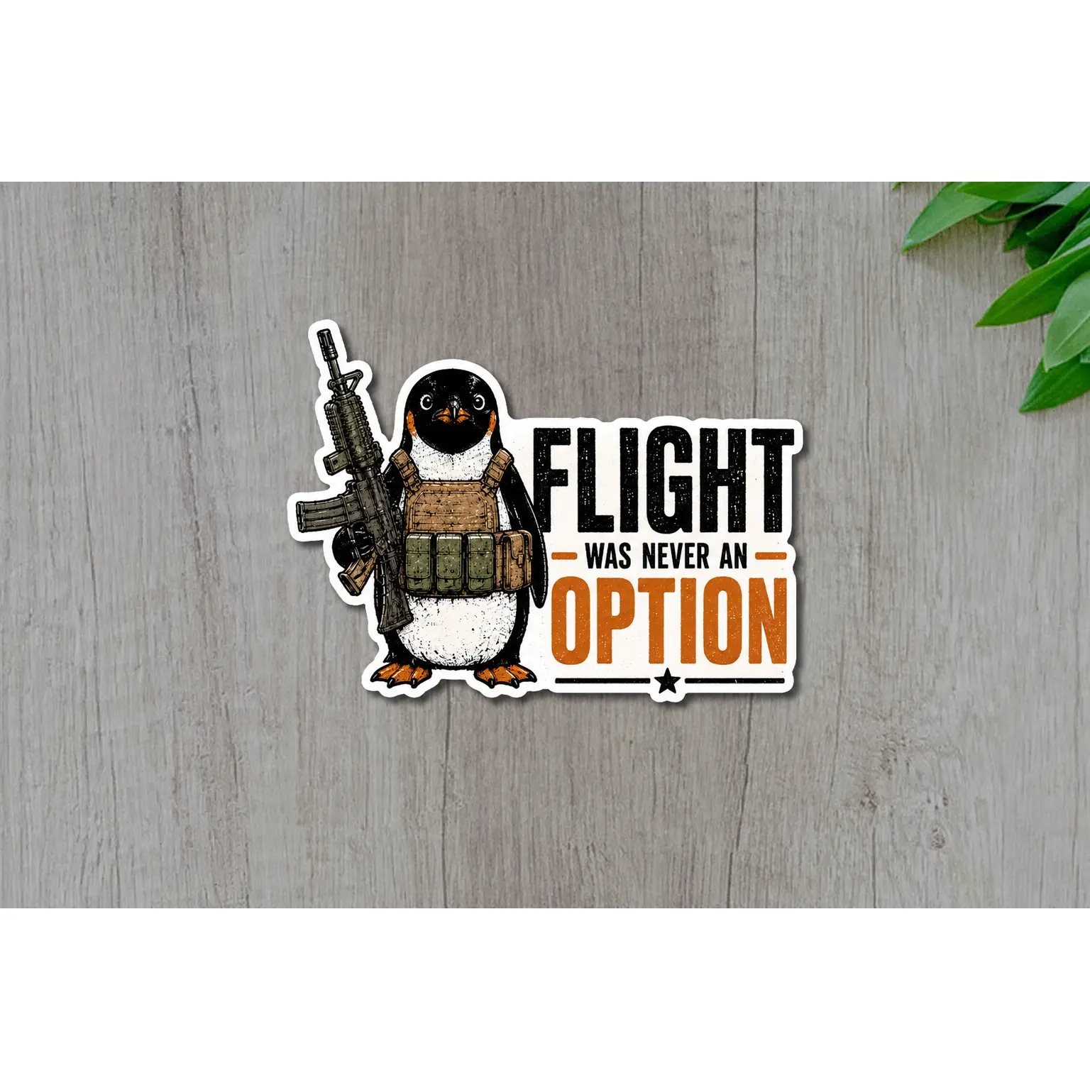 Tactical Penguin Stick, Flight Was Never An Option Decal, Armed Penguin Meme Sticker, Funny Gift