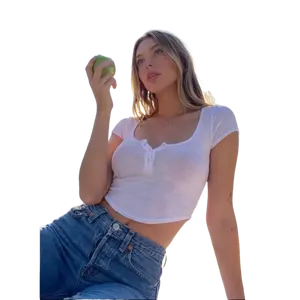 Nibber Harajuku Simple White Slim Fit Soft Woman Tshirt Croptop Summer Casual Basic Streetwear Female Pure Square Collar Tee Top