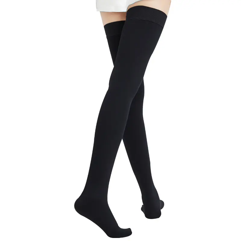 Second-level long socks - toe-covered - black 