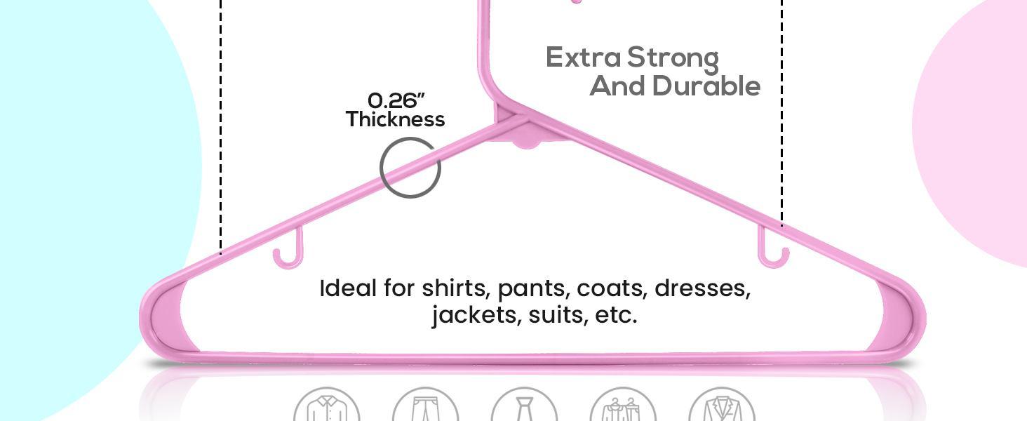 Utopia Home Durable Plastic Hangers with Hooks – Space-Saving Clothes Hangers for Closet Organization