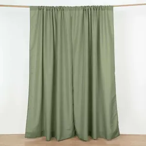 2 Pack 5ftx8ft Dusty Sage Green Polyester Backdrop Drape Curtains With Rod Pockets, Event Divider Panels 130GSM