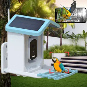 Smart Bird Feeder with Camera Outdoor: Solar Birdfeeder Cam for Outside Garden - 2K HD Live Video Camera AI Recognition Visible Window Auto Capture - Bird Lover Gifts