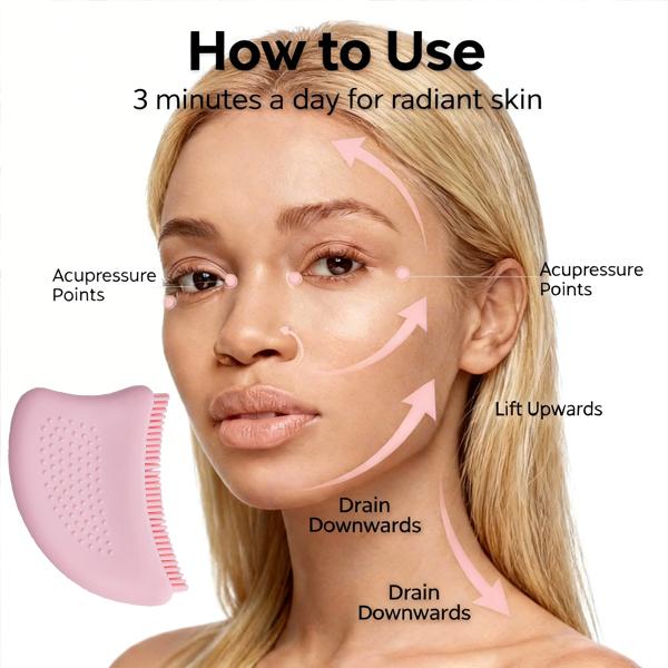 Face Lymphatic Contour Brush for Jawline& Facial Fatigue Relief, Ergonomically Designed to Fit The Skin Precisely& Chin Sculpting Dry Brushing Massager for Lymphatic Drainage,Body Care, skincare tools -MM