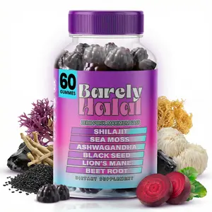 Barely Halal Shilajit Gummies for Energy & Focus – Ashwagandha, Beet Root, Lion’s Mane, Sea Moss & Black Seed – Vegan, Halal-Certified Adaptogen Supplement for Daily Performance & Calm – 60 Gummies Healthcare