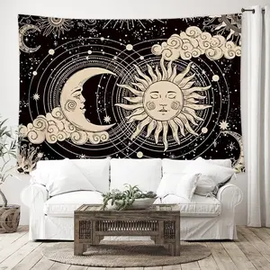 Celestial Sun Moon Star Tapestry, Funny Tapestry and Cool Posters for Room Wall, Grunge Room Decor for Men Boys, Man Cave Decor for Home Bar Game Room, 79×58 Inches for Guys
