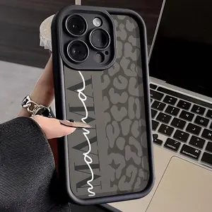 Trendy MAMA Leopard Smartphone Casing - Air Shockproof, Durable Slim Silicone Cover with Full Camera Protection for iPhone 11,12,13,14,15,16,17 & Pro, Promax, Plus Models | Cellphone, Handheld Accessories