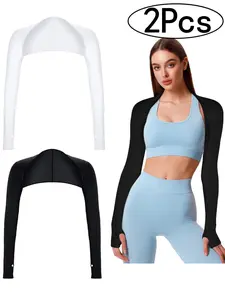 2Pcs-Sun Protection Shawl Sleeve Covers Summer Sports High Stretch High Elasticity Quick Dry Breathable Shoulder Sleeves Outdoor Cycling Arm Sleeves Unisex