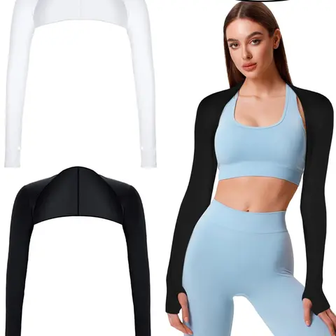 2Pcs-Sun Protection Shawl Sleeve Covers Summer Sports High Stretch Quick Dry Breathable Shoulder Sleeves Outdoor Cycling UV Arm Sleeves Unisex