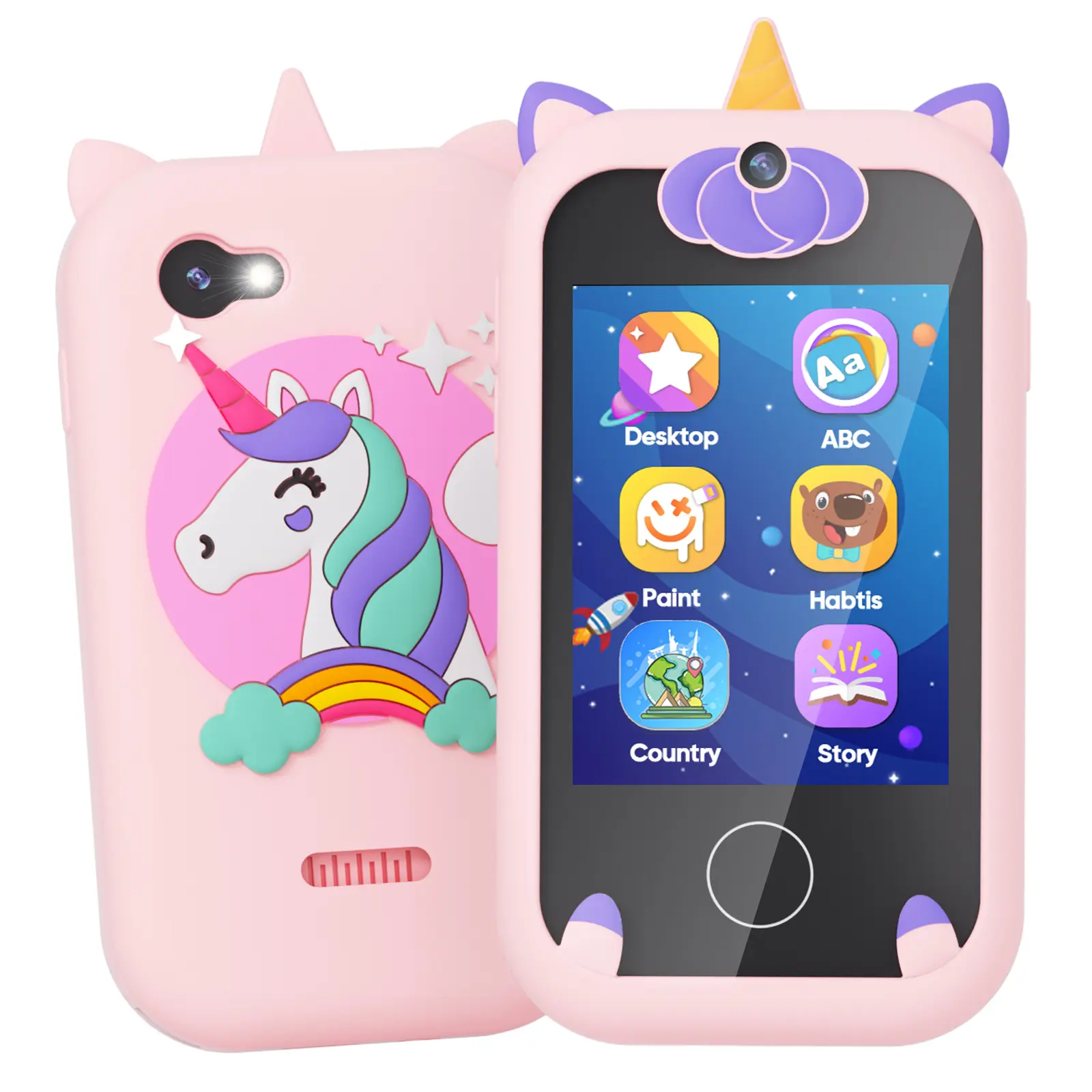 Unicorn Kids Smart Phone Toy for Girls Ages 3-10, Touchscreen and Dual Cameras Unicorn Kids Smart Phone Toy for Girls Ages 3-10, Touchscreen and Dual Cameras