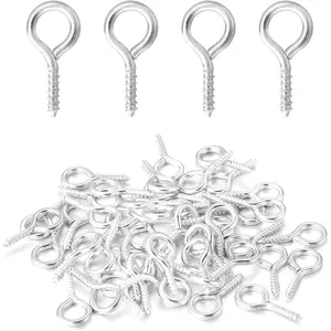200 count Metal Screw Eye Pins Hooks 0.55inch/7X14mm Heavy Duty Screw Eye Pins for DIY  Making  Plated Eye Bolt Arts & Crafts Project