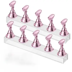 Nail Stand Acrylic Nail Art Display Stand Practice Nail Holder for Painting Nails Magnetic Practice Stands with  DIY Salon Supplies