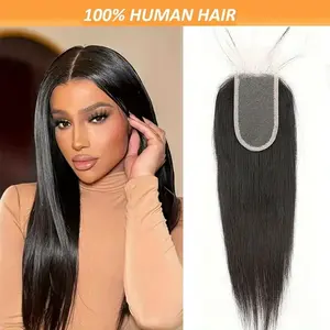 Wholesale NEW Arrived New 2025 Arrivals 2x4 HD Transparent Lace Frontal Closure Brazilian Straight Human Hair Extensions - Human Hair, Natural Look & Versatile Fit for All Light Beige Tones, Daily Use Hair Extensions for Women, Ponytail Hair Extensio
