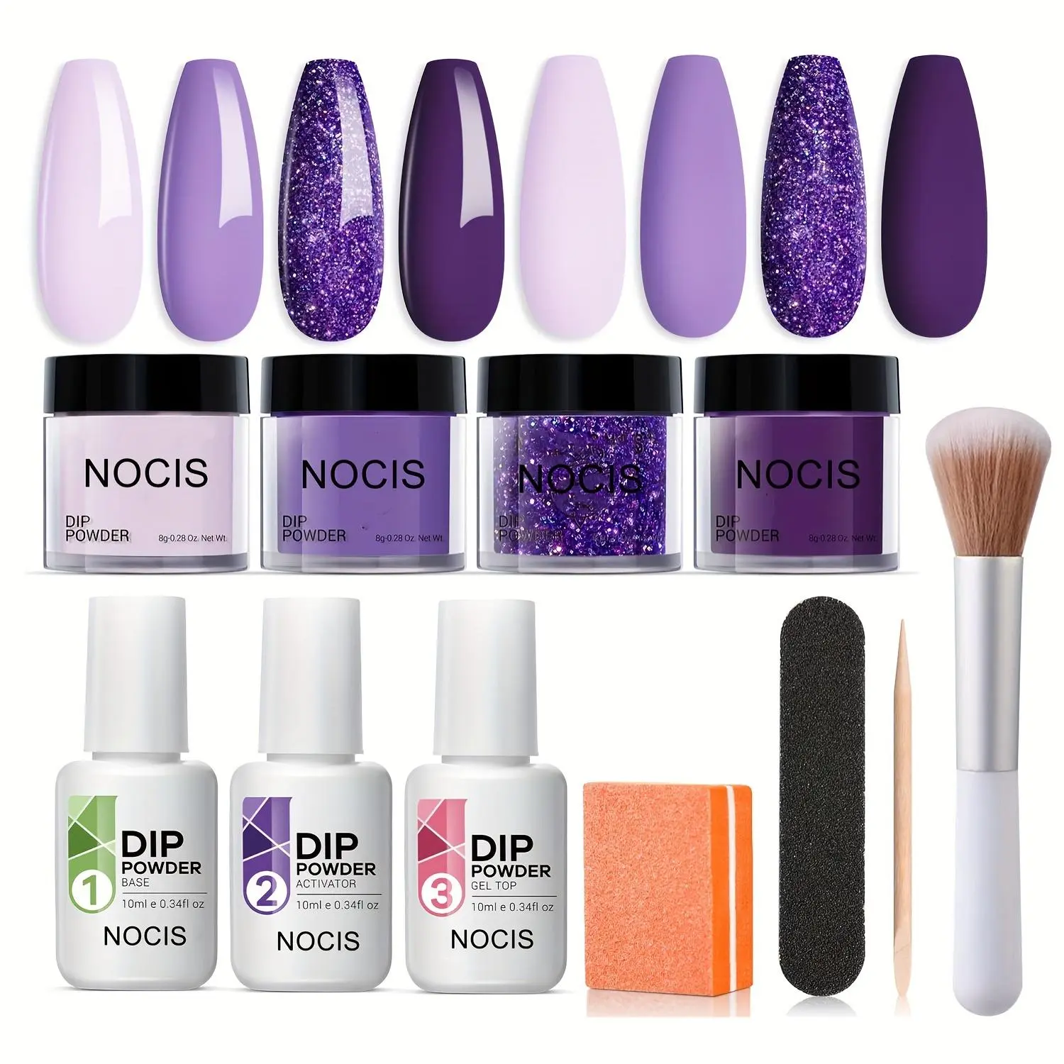 Long-lasting Dip Powder Nail Kit, 11pcs/set Nail Design Nail Art & Nail Polish Kit, Nail Art Supplies for Home & Salon Use, Diy French Manicure, Diy Manicures, Nail Products
