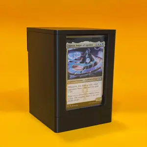 Black Commander Deck Box For Magic The Gathering MTG Deck Box Fits 100 Double Sleeved Cards TCG Deck Box Front Display Commander