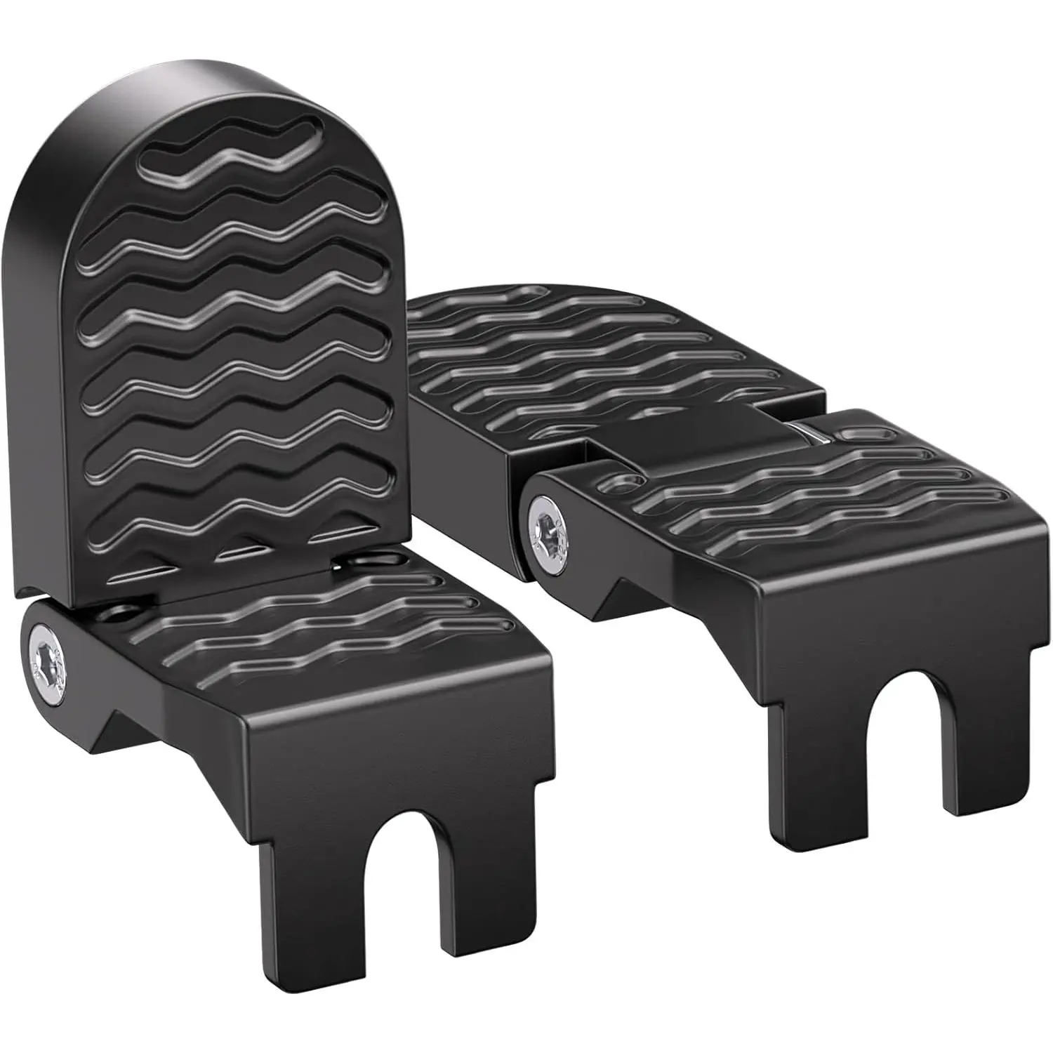2PCS Bike Rear Pedals, 10MM U Slot Aluminium Alloy Bicycle Foot Pegs, Non-Slip Bicycle Foot Pegs for Passenger, Folding Rear Bicycle Footrest Pedals for E-Bike, Mountain Bike, Folding Bicycle