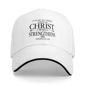 Unisex Christian-Themed Patch Hat - Faith-Based Graphic Hat with "I Can Do All Things Through Christ" Graphic Message, Ideal for Outdoor Activities, Christian-Themed Patch Hats, Graphic Message Hats