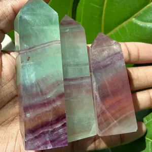 Rainbow Fluorite Obelisk tower Decoration Ornaments