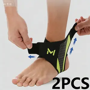 2PCS Bandage Ankle Protector Foot Support for Pain Plantar Fasciitis Night Splint Ankle Protector Soccer Compression Anklet