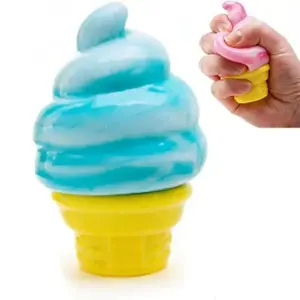 Ice Cream Squeeze Squishy, Ice Cream Cone Squishy, SlowRise Sensory Fidget Toy, Easter Basket Stuffers PartyFavors Summer Sensory Stress Relief, Squishy Fidgets