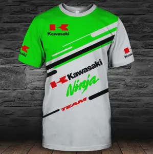 2025 Summer Kawasaki Racing Team Motorcycle Logo Men's Customized T-shirt Pure C