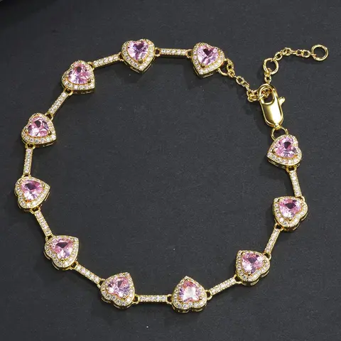 Mother's Day Gift Pink Heart Design Anklet, Fashionable Adjustable Anklet for Women & Girls, Trendy All-match & Exquisite Jewelry for Birthday Gift, Fashionable Trendy Jewellery, Trendy Fashionable Accessories, Wearable Jewelry