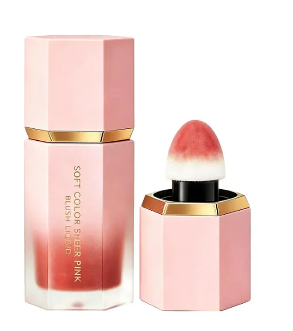 Liquid Blush, 2-in-1 Matte Cheek/Lip, Waterproof Long-lasting, buildable. Natural flush, brightens skin