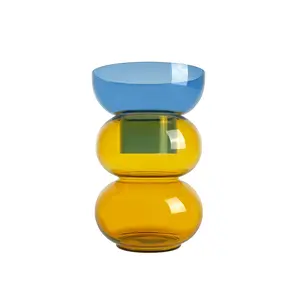 Cloudnola Flippable Bubble Vase in Blue and Yellow