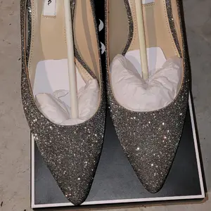 Nina NWB Luna Pumps Mid Heel Charcoal Pointed Toe Metallic Shimmer Leather