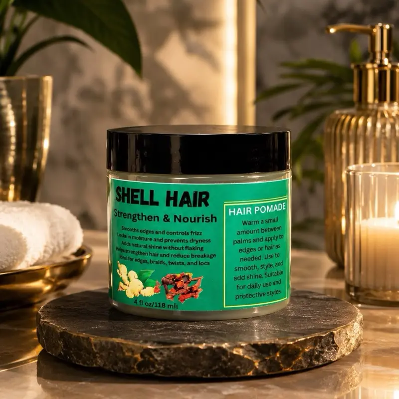 Shell Hair Pomade, Gentle Haircare Moisturizer - 4 oz, Frizz Control, Hydrating Hair Treatment