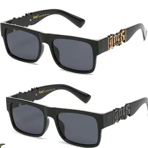 LOCS BIG LOGO Cutout Black/Gold Retro full frame Dark Lenses Gangster Hardcore Hip Hop Rapper sunglasses