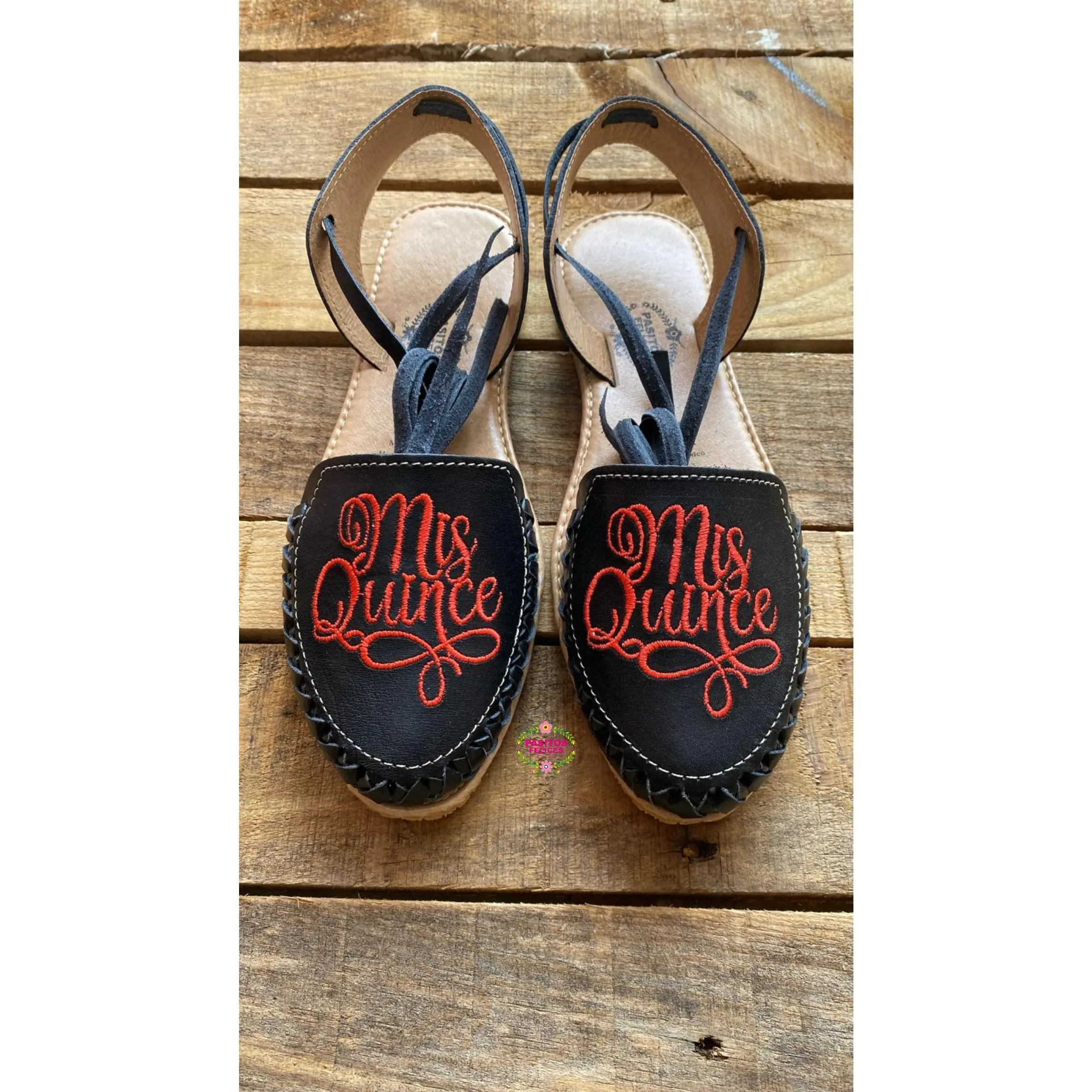 Mis Quince Red Lace Up Sandals - Black with Lace Detail, Comfortable Summer Footwear for Women