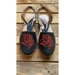 Mis Quince Red Lace Up Sandals - Black with Lace Detail, Comfortable Summer Footwear for Women