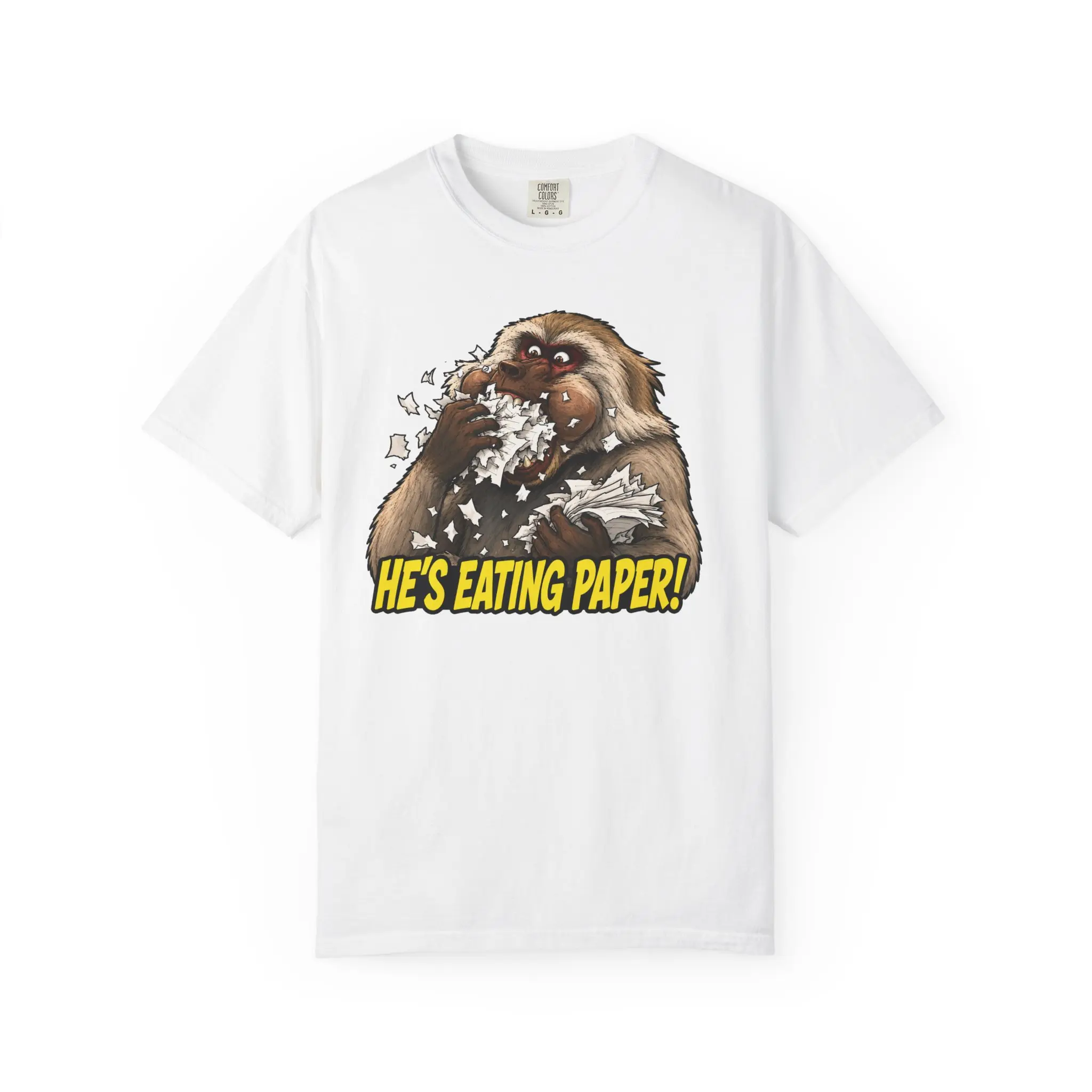 HE’S EATING PAPER!™ Heavyweight Graphic T-Shirt