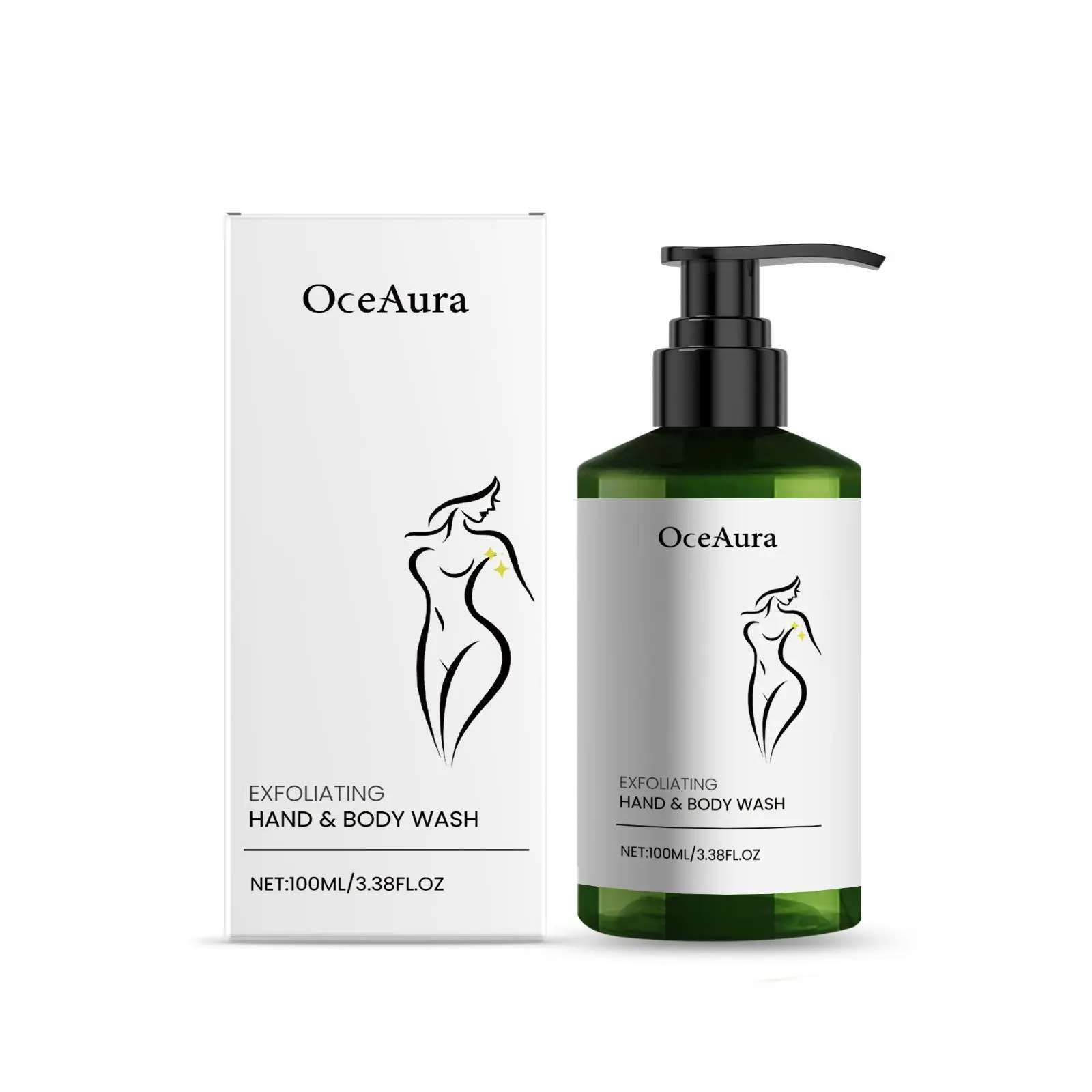 OceAura Gentle Exfoliating Body Wash, Body Cleansing Moisturizing Hydrating Refreshing Moisturizing Soft Skin