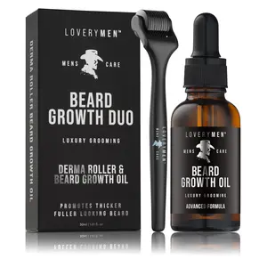 LoveryMen Beard Dou Growth Kit - 2pc Derma Roller with Beard Growth Oil