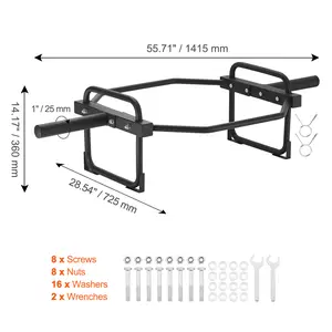 Father's Day Gift VEVOR Olympic Trap Bar, 500 LBS Olympic Hex Barbell Trap Bar, 55.7" Squat Deadlift Barbell, 25mm Diameter Weight Lifting Strength Training Shrug Bar with Handle, Home Gym for Squats, Deadlifts, Shrugs