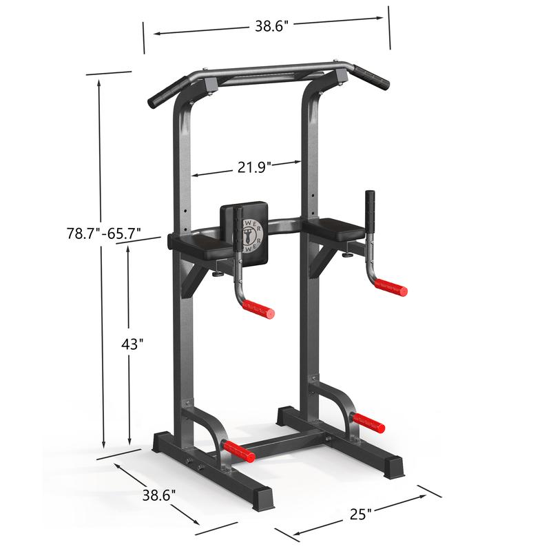 500LB Beast Mode 10-Level Adjustable Power Tower  Pull Up Bar + Dip Stand + 5-in-1 Strength Training  All-Level Home Gym (Beginner ,Friendly),Adjustable Heavy Duty Power Tower,pullup, machine，home gym equipment Whole Body Workout