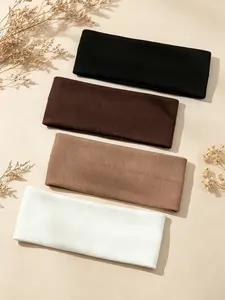 4pcs/set Simple Plain Colorblock Gingham Knitted Sports Headband, Sweat Absorbing Running Sports Headband, High Stretch Elastic Yoga and Fitness High Elastic Hair Band, Workout Headband, Elastic Headbands, Sweat Wicking Headband