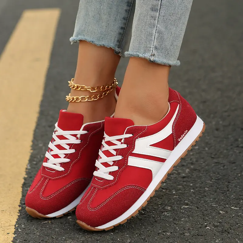 Wide Toe Box Shoes for Women Mircrofiber Suede Patchwork Non-Slip Casual Walking Shoes Comfortable Gym Tennis Running Shoes Workout Springfresh